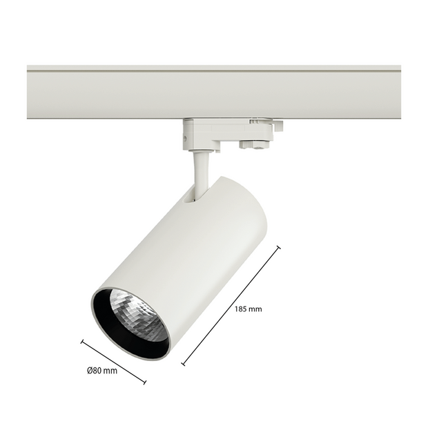 3-fase railspot 20W | 3000K | Wit