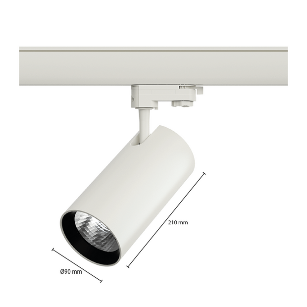 3-fase railspot 30W | 3000K | Wit