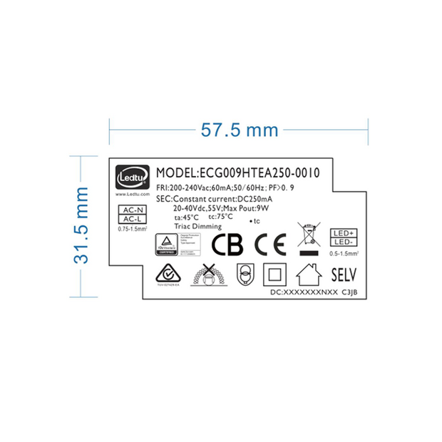 Led driver | Dimbaar | 250mA | 10W | Voor Sia &amp; Ortho