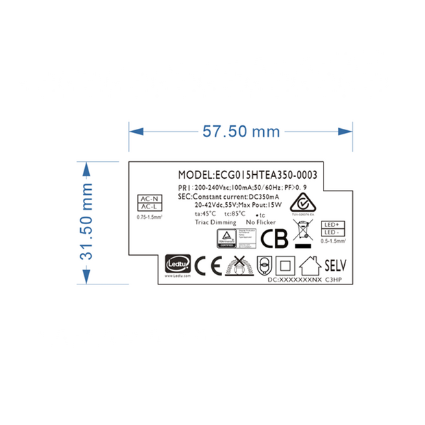 Led driver | Dimbaar | 350mA | 14-15W | Voor Sia &amp; Ortho