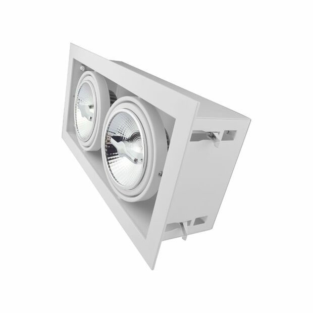 LED Recessed Spot Fixture &ndash; 2x AR111 White | Surface Trim