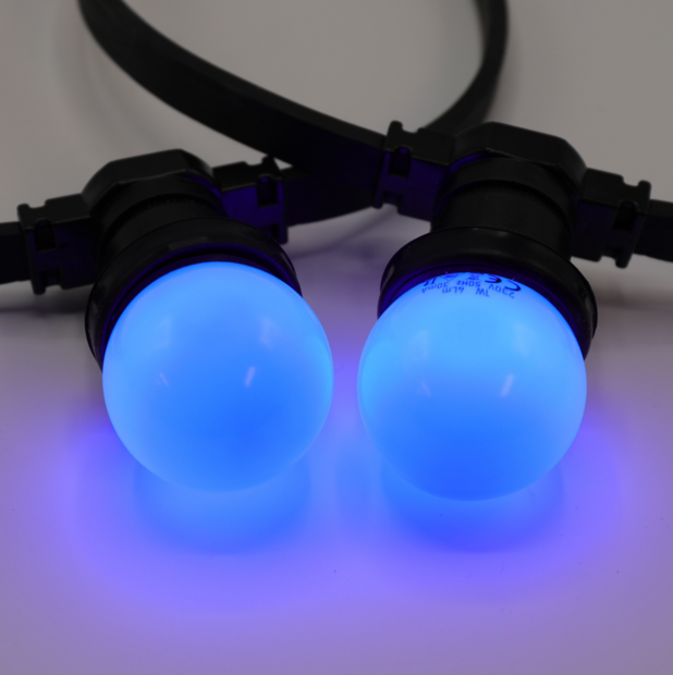 E27 farbige Lampe | 1W | Blau | &Oslash;45 | Geeignet f&uuml;r Festoonkabel