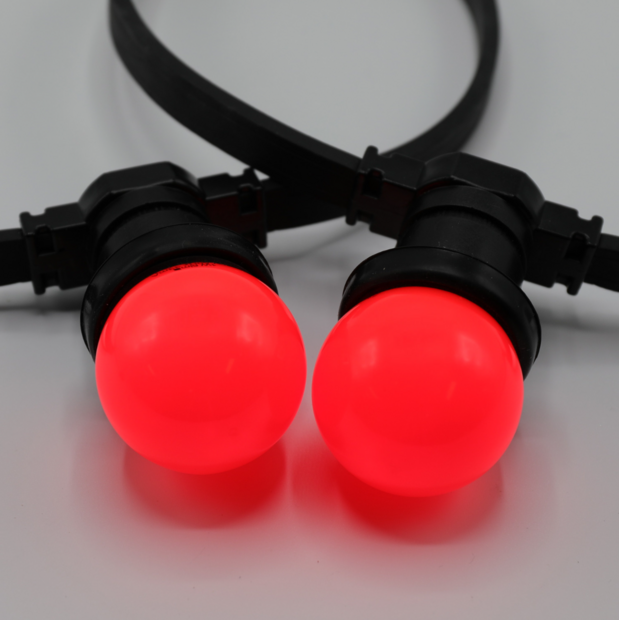 E27 farbige Lampe | 1W | Rot | &Oslash;45 | Geeignet f&uuml;r Festoonkabel