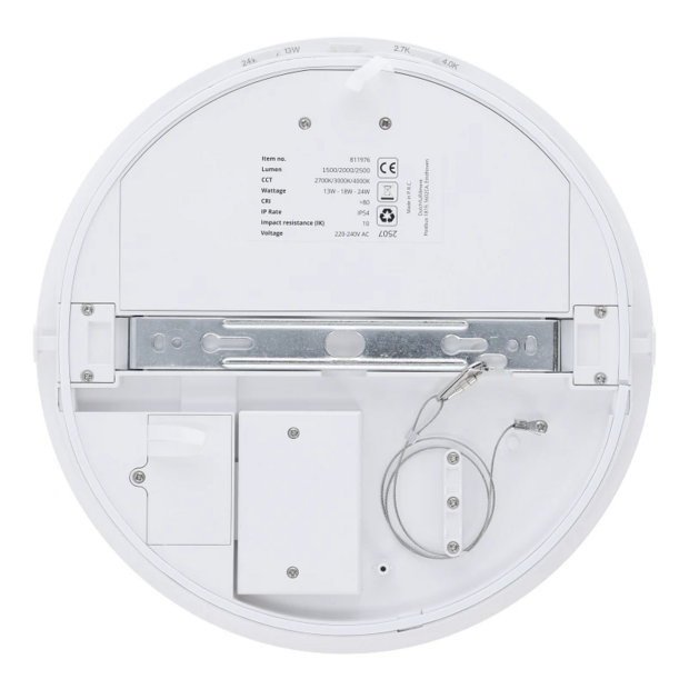 Led plafonni&egrave;re Nomos Pro | &Oslash;280 | 13-18-24W | CCT-switch | IP54 | Dimbaar