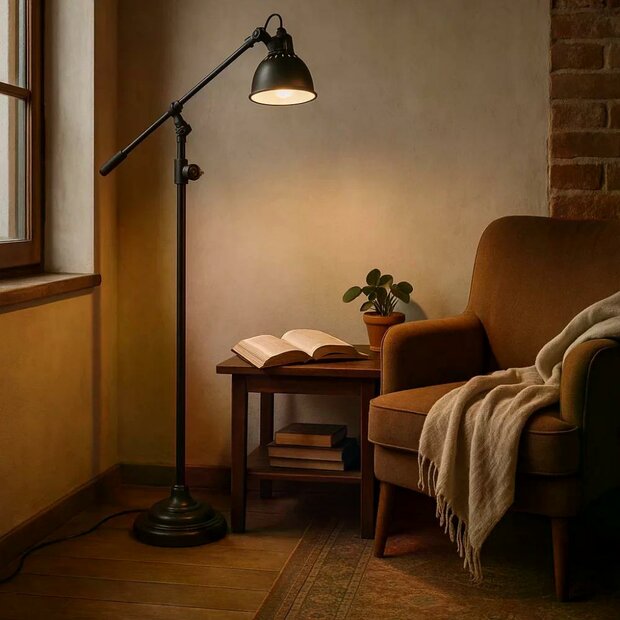 Elegante Archer Stehlampe | schwarz | 155 cm