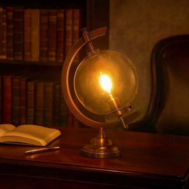 Globe Tischlampe | Rot Kupfer | H: 48 cm