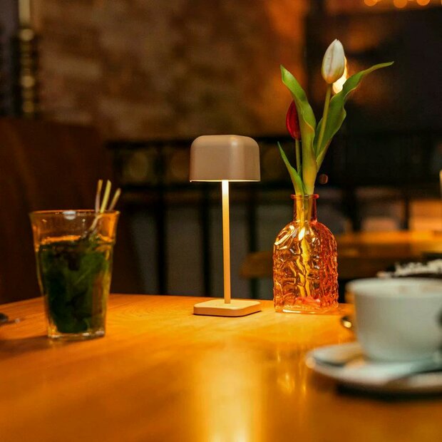 Cabo Tischlampe | Matt Grau Beige | 20 cm