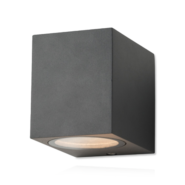 Wandarmatuur vierkant 1x GU10 Fitting Grijs | Modern en Duurzaam