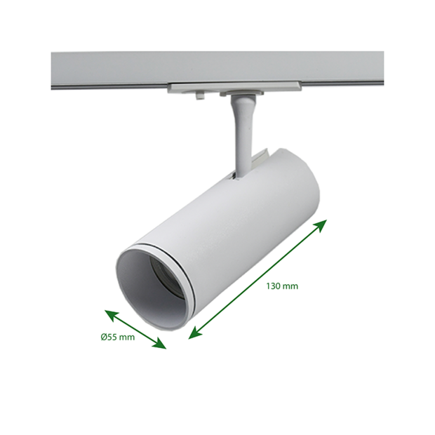 1-fase railarmatuur | GU10 | Wit