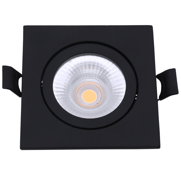 Led inbouwspot vierkant | Slim-Fit | Zwart | 6W | Dimbaar | CCT-Switch