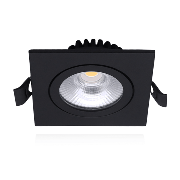 Led inbouwspot vierkant | Slim-Fit | Zwart | 6W | Dimbaar | CCT-Switch