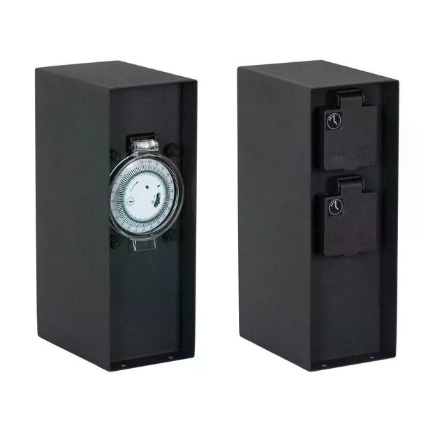 Au&szlig;ensteckdose Charge Timer | Schwarz | Mit Timer