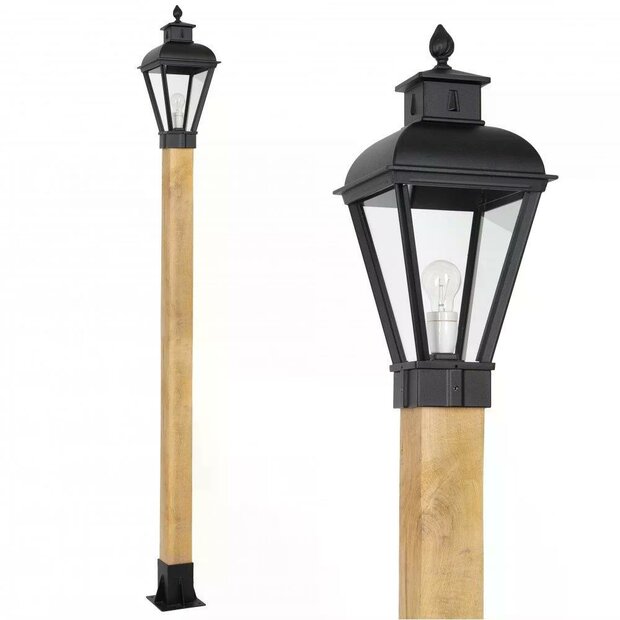 Laternenpfahl Holz Vondel | Schwarz | 250cm
