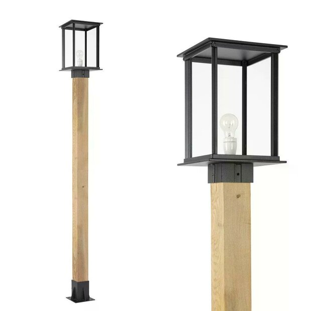 Laternenpfahl Holz Capital XXL | Schwarz | 240cm