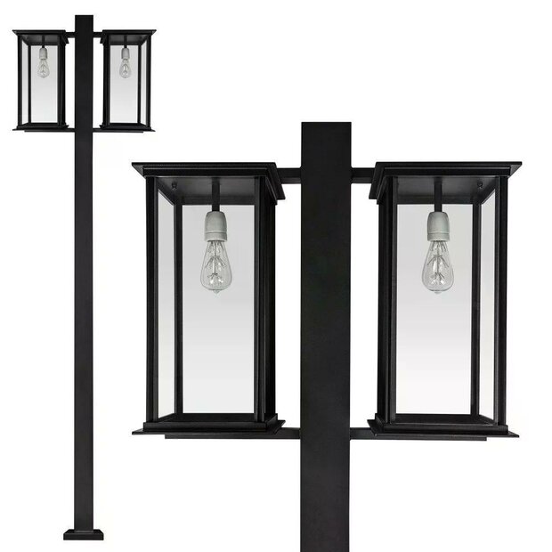Laternenpfahl Capital doppelt | Schwarz | 270cm