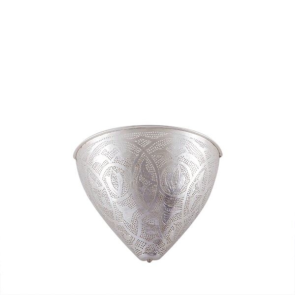 Led wandlamp Egg Filigrain zilver | 28x20cm | E14 messing