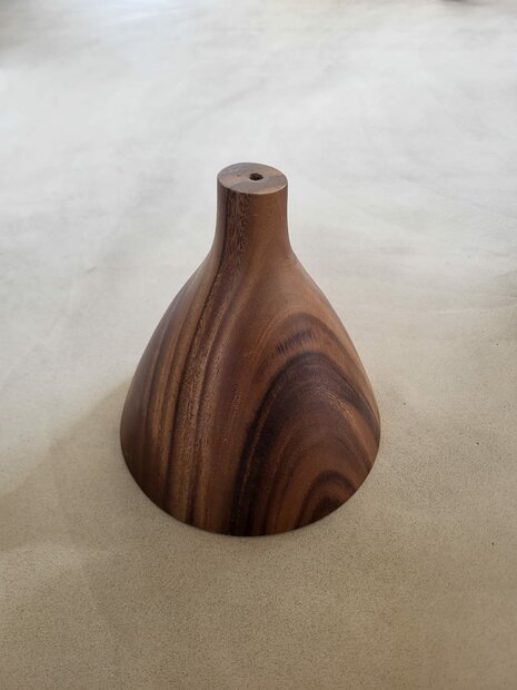 Hanglamp acaciahout medium &Oslash;25 cm | kelk vorm | bladgoud binnenzijde exclusief fitting