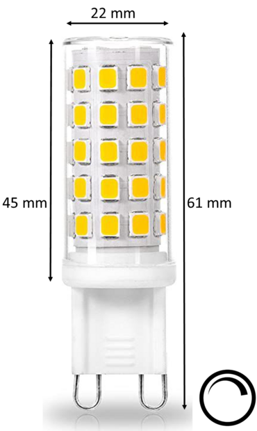 Led G9 lamp 3W 2700K warm wit | 250lm | dimbaar