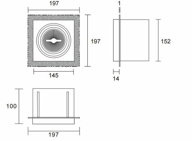Led inbouw spot armatuur - 1x AR111 Wit | Trimless