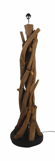 Vloerlamp Naturel/Zwart | Teak | 130 cm