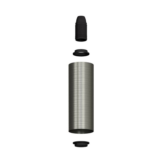 Metalen spotlamp E14 geborsteld titanium