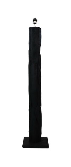 Vloerlamp Rond 145cm &ndash; Zwart Teak