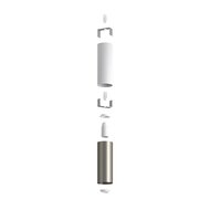 Dubbele metalen spotlamp E14 mat wit &amp; geborsteld titanium