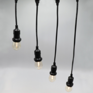 Hangende fitting | Zelfmontage | 60 cm | Zwart | Excl lamp