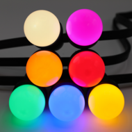 E27 farbige LED Lampe | 7 Farben | Rot/Gelb/Gr&uuml;n/Orange/Blau/Rosa/Wei&szlig; | &Oslash;45 | Geeignet f&uuml;r Festoonkabel