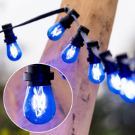 E27 farbige dimmbare Filamentlampe | Dimmbar | 3,5W | Blau | Dreiecksfilament | Geeignet f&uuml;r Festoonkabel