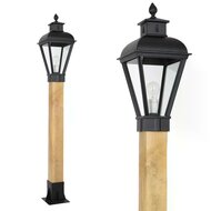 Stehende Au&szlig;enleuchte Holz Vondel | Schwarz | 150cm