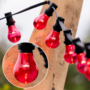 E27 farbige Lampe | 1W | Rot | Mit Linse | &Oslash;60 | Geeignet f&uuml;r Festoonkabel