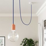 Strijkijzersnoer ThatsCreatief+ vlecht blauw hanglamp