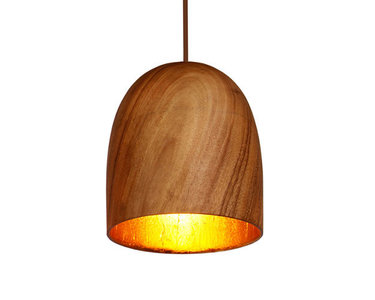 Hanglamp Hout Acacia Kelk Naturel Goudblad